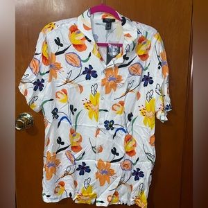 Male printed button down shirt
